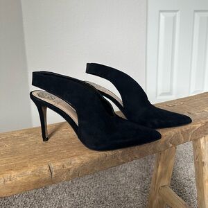 Vince Camuto Acasha Suede Heels, Black